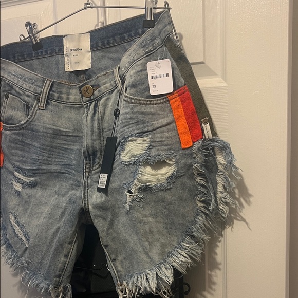 One Teaspoon Light Blue Denim Shorts - Picture 4 of 9